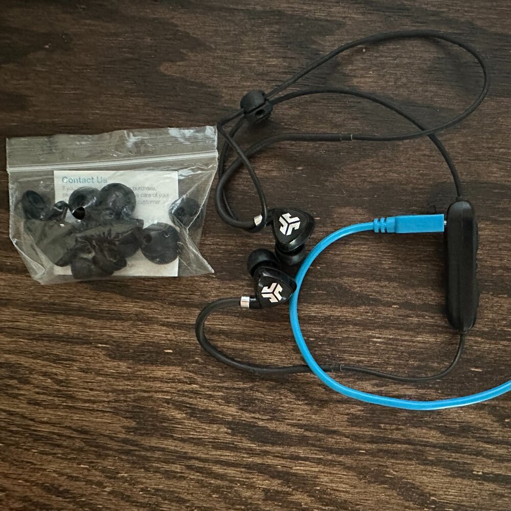 JLab Fit Sport Fitness Earbuds Wireless In Ear Headphones Black Buds Bluetooth
